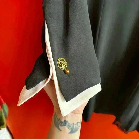 Vintage Jacques Fath Paris Neiman Marcus back and white silk dress size 12 - Picture 2 of 11